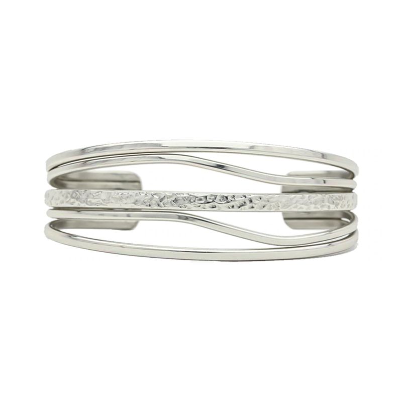 Silver Tide Cuff Bracelet w/Magnets #844 - Click Image to Close